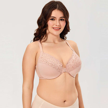 Front Closure Lace Underwire Full Coverage Bra