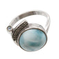 Larimar Stone Sterling Silver Como Ring Size 7 By Marahlago