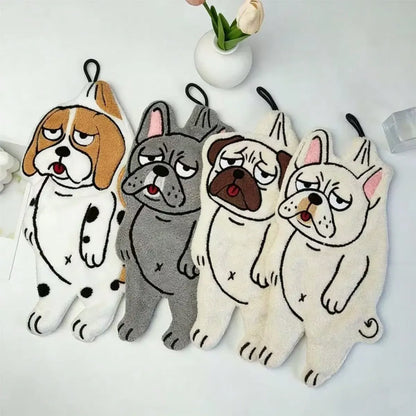 Cute Dog-Shaped Hanging Hand Towel(1/4 PCS)