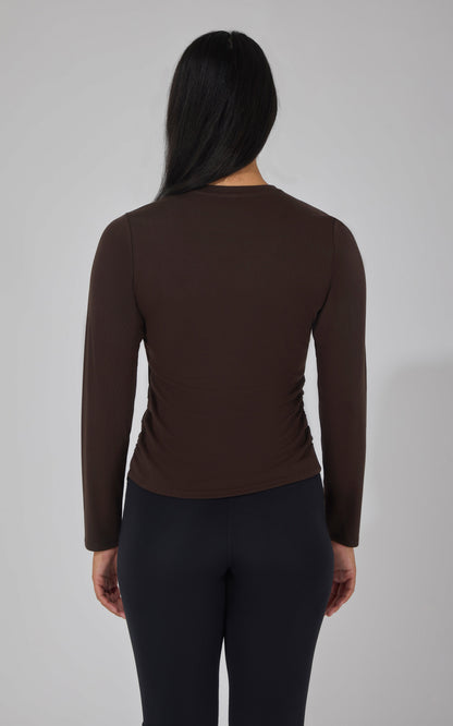 90 Degree by Reflex 2 PK Side Ruched Long Sleeve Top
