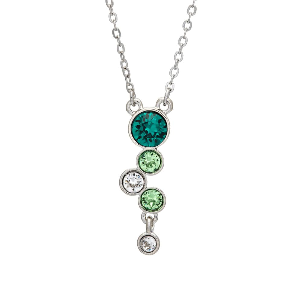 Emerald Swarovski Crystal Necklace – Crystal Circular Clustered Drop Pendant Necklace