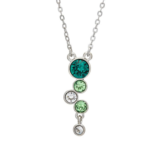 Emerald Swarovski Crystal Necklace – Crystal Circular Clustered Drop Pendant Necklace