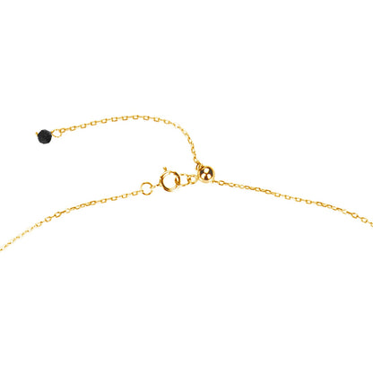 18K Plated Sterling Silver Freshwater Pearl and Natural Black Spinel Necklace with Adjustable Chain