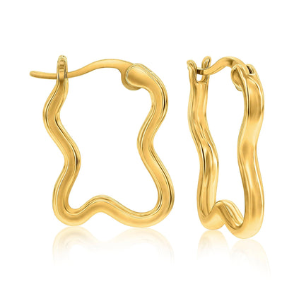 The " Wave" Gold Hoop Earrings