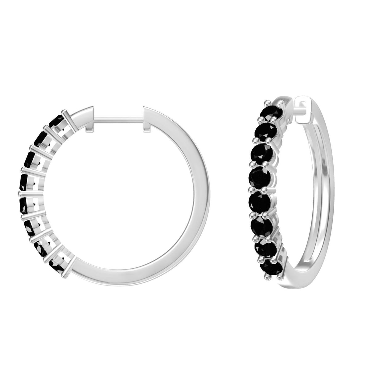 Large Black Hoop Earrings