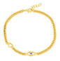 Heart and Created Blue Sapphire Bracelet With Anklet Extension