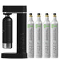 Black Fizzit Spärklï Stainless Steel Sparkling Water Maker with 4 CO2 Cylinders & 1L Reusable Bottle – Soda Streaming Machine Carbonated Water Maker for Home – No Electricity Needed, Dishwasher Safe
