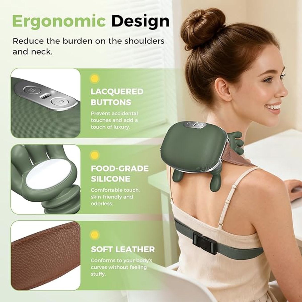 Ergonomic Neck & Shoulder Massager with Heat