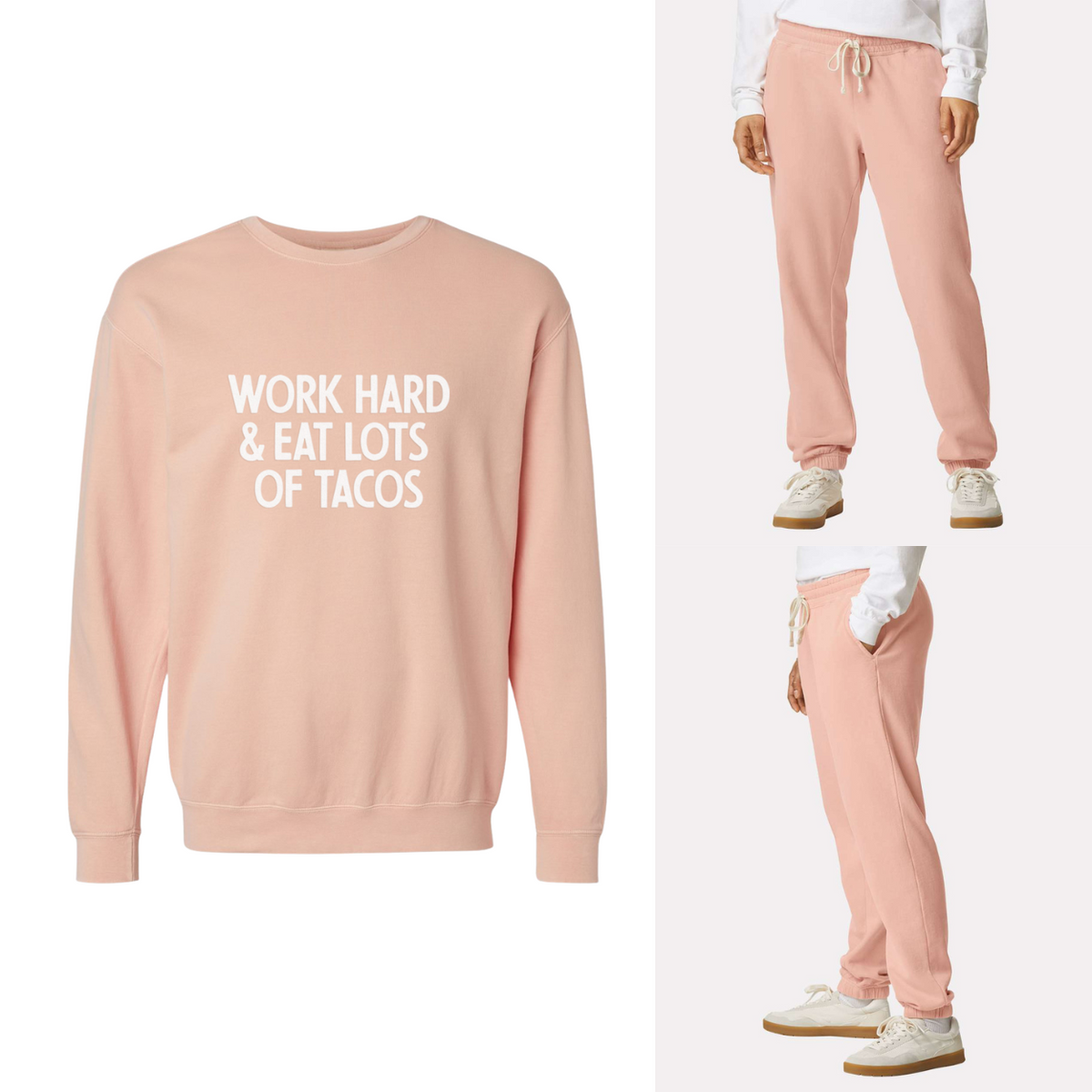 Frankie Jean Work Hard & Eat Lots Of Tacos Washed Sweatshirt
