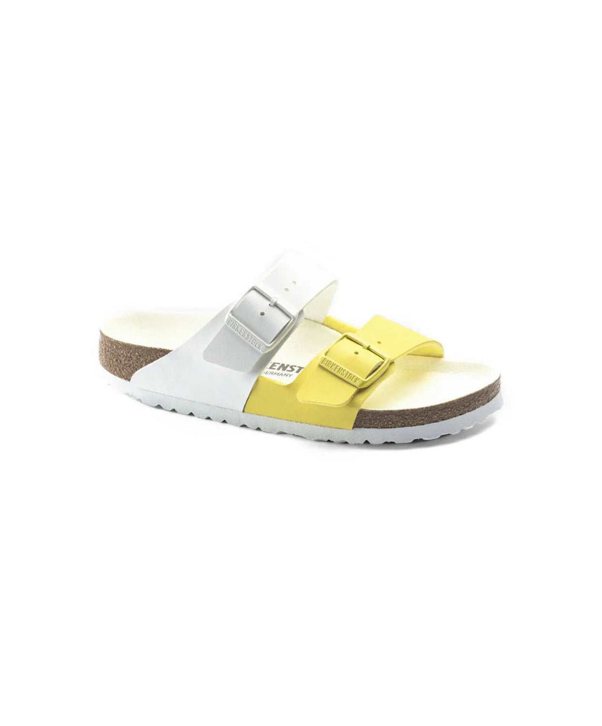 Birkenstock Arizona Split Birko-Flor White / Lime Sour Sandals