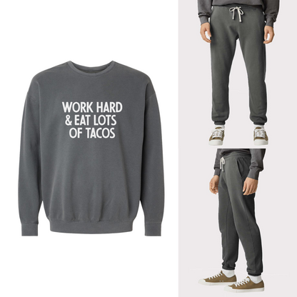 Frankie Jean Work Hard & Eat Lots Of Tacos Washed Sweatshirt