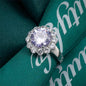Blue Crystal & Cubic Zirconia Silvertone Halo Ring
