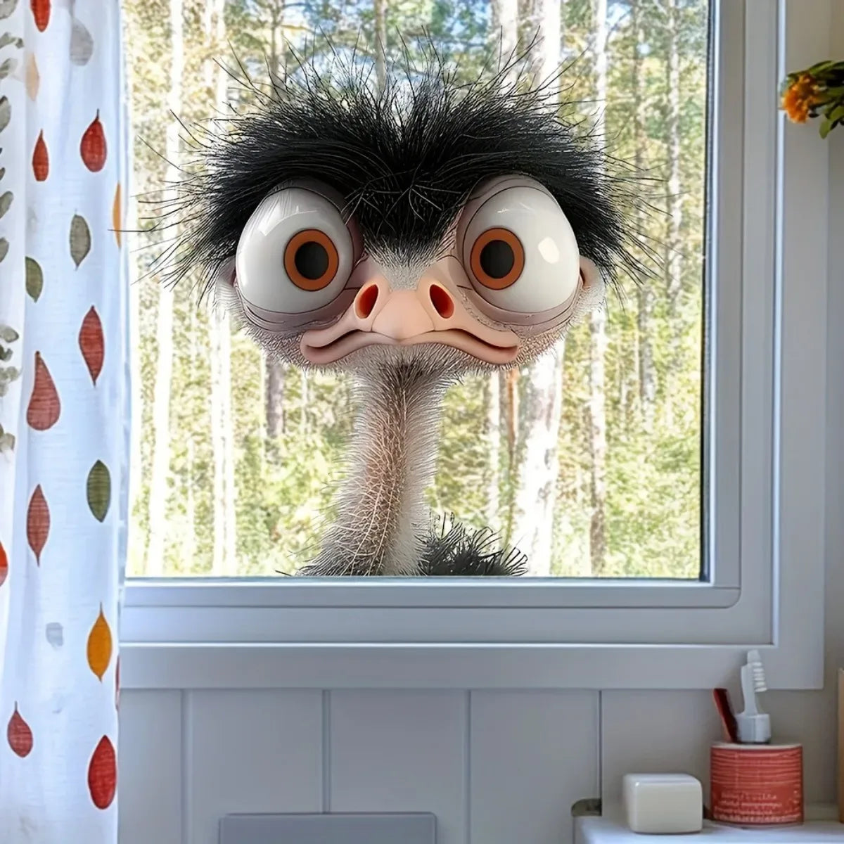 20Pcs Funny Ostrich Window Decal