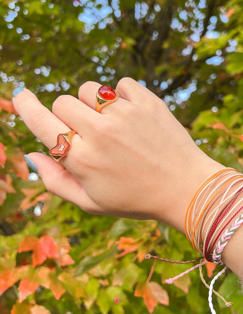 Elevated Faith Pink Enamel Butterfly Ring