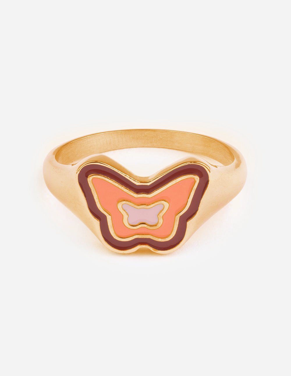 Elevated Faith Pink Enamel Butterfly Ring
