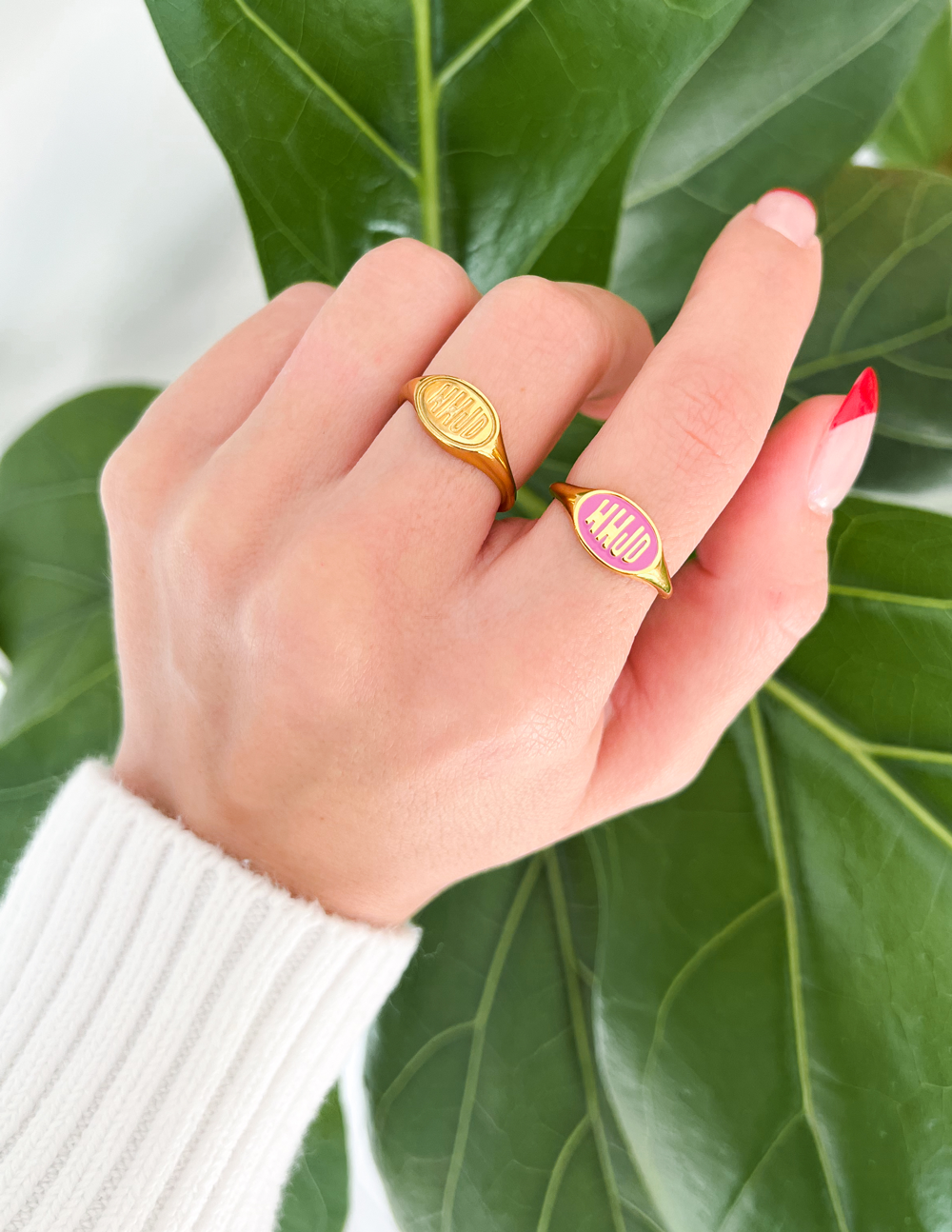 Elevated Faith Pink Enamel WWJD Ring