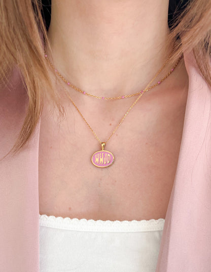 Elevated Faith Pink WWJD Necklace Set