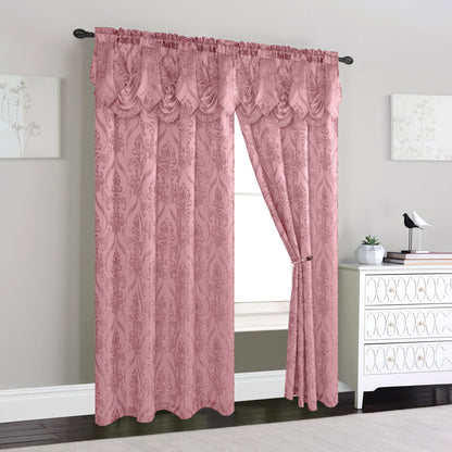 Elegant Comfort Set of 2 Penelope Jacquard Look Curtain Panels - 54" W x 84" L