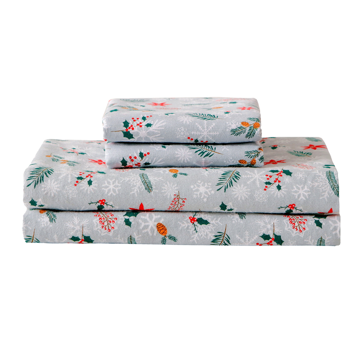 Elegant Comfort 4-Piece Holiday Cotton Flannel Sheet Set - 100% Turkish Cotton