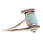 Larimar Stone Sterling Silver & Sapphire Xia Ring Size 7 By Marahlago
