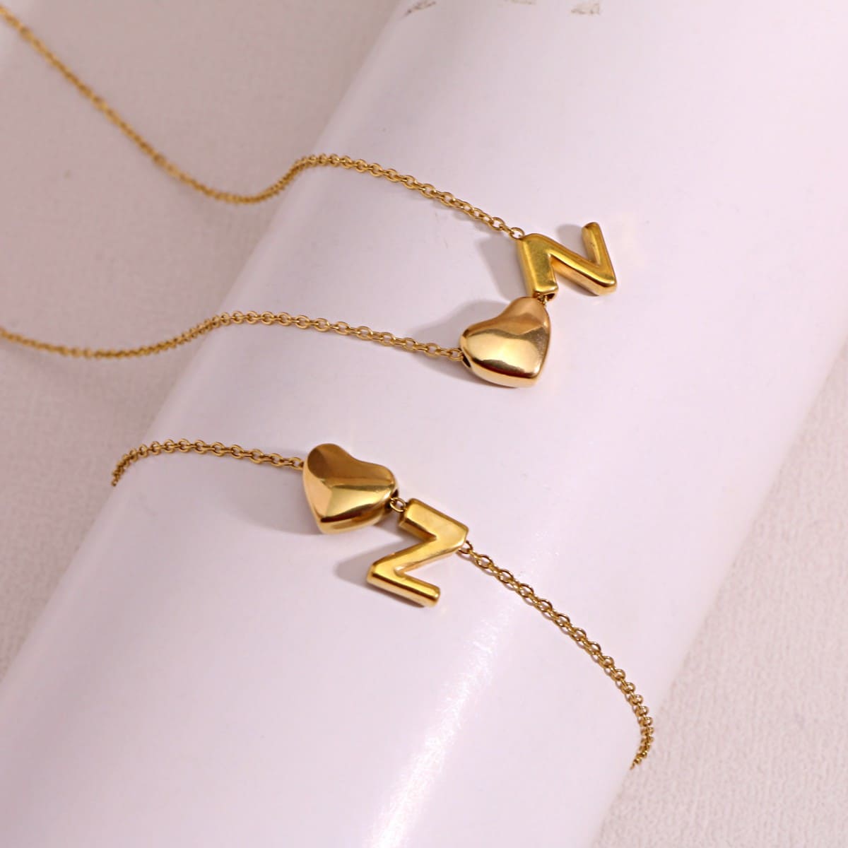 Dainty A-Z Initial Heart Necklace