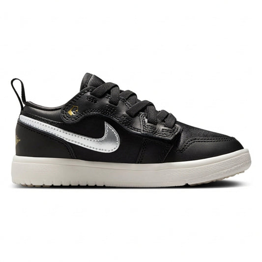 Air Jordan Preschool Retro 1 Low Alt Se 'Black Silver Sail Gold Ps' Sneakers
