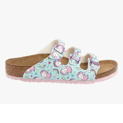 Birkenstock Florida Kids Birko-Flor Unicorn Seafoam