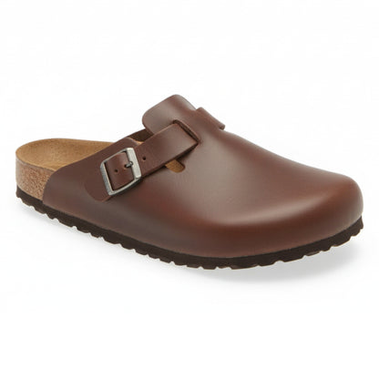 Birkenstock Unisex Boston Grip Leather Vintage Wood Roast