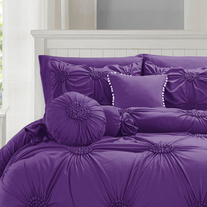 Elegant Comfort 10-Piece Sunflower Comforter Set - Includes 4-Piece Sheet Set with Double Sided Storage Pockets