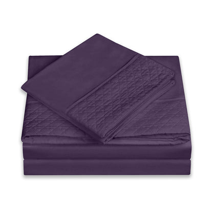 Elegant Comfort Quilted 4-Piece Sheet Set, Premium Hotel Quality