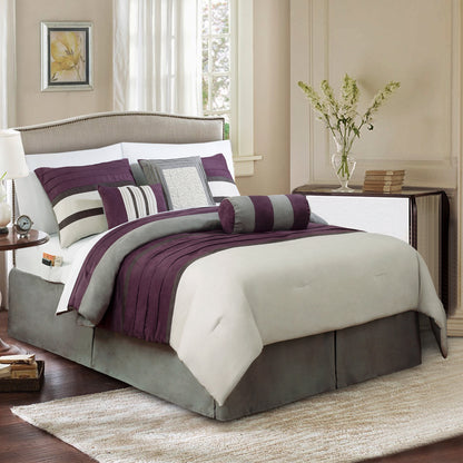 Elegant Comfort 12-Piece Cirena Micro suede Comforter Set, Includes 6-Piece Sheet Set with Double Sided Storage Pockets