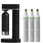 Black Fizzit Spärklï Stainless Steel Sparkling Water Maker with 3 CO2 Cylinders & 1L Reusable Bottle – Soda Streaming Machine Carbonated Water Maker for Home – No Electricity Needed, Dishwasher Safe