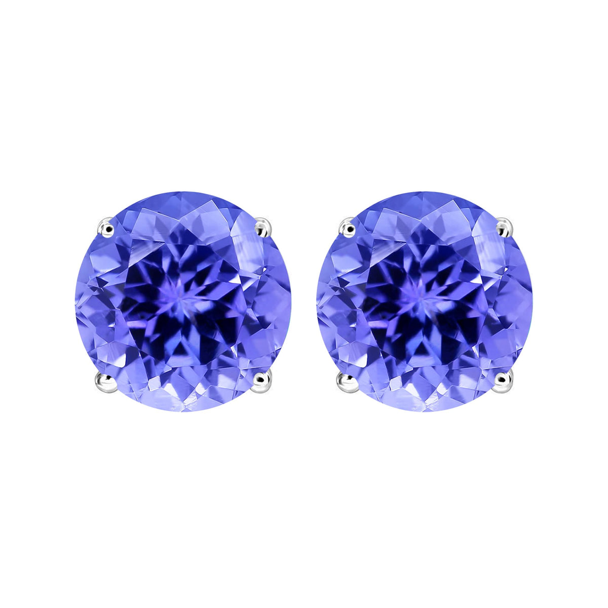 Sterling Silver 2.30CT Natural Tanzanite Stud Earrings
