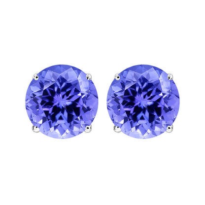 Sterling Silver 2.30CT Natural Tanzanite Stud Earrings