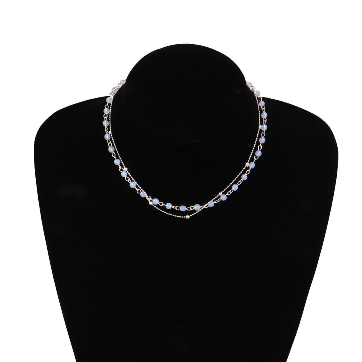 Acrylic & Goldtone Layered Collar Necklace