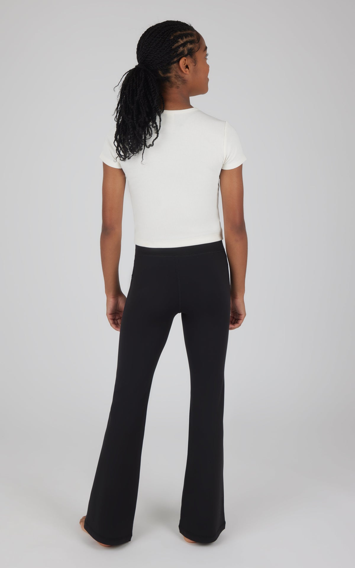 90 Degree by Reflex Girls 2 Pack Interlock Everyday Full Length Legging and Everyday Interlock High Waist Flared Pant