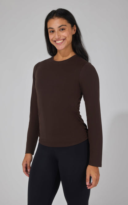 90 Degree by Reflex 2 PK Side Ruched Long Sleeve Top