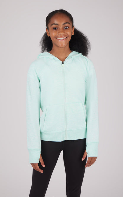 90 Degree by Reflex Girls Brushed Full Zip Hooded Jacket