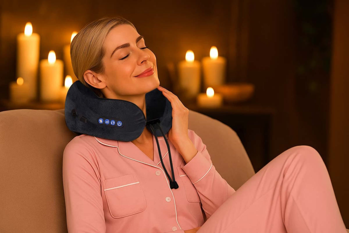 Calm Wrap Rechargeable Memory Foam Pillow Massager