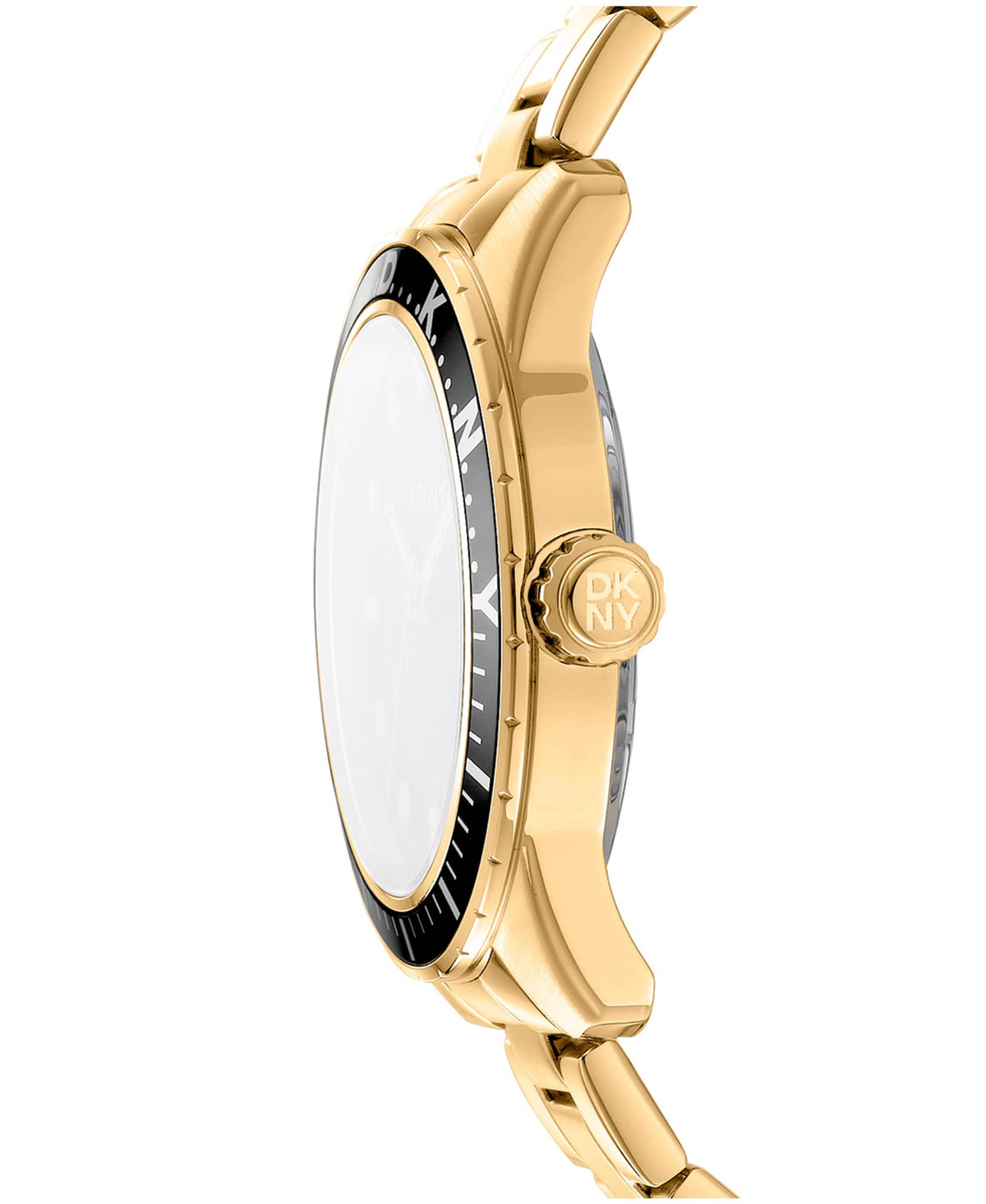 Dkny Men Watch, Gold Color Case, Black Dial, Gold Color Metal Bracelet, 3 Hands Date, 10 Atm