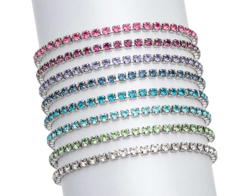 Gold Topaz Swarovski Crystal Bracelet – Classic Crystals Adjustable Tennis Bracelet