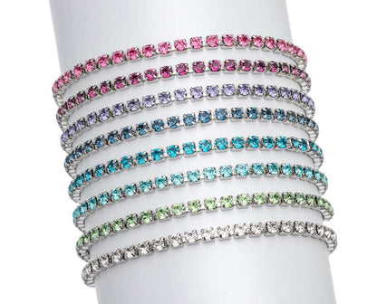 Gold Topaz Swarovski Crystal Bracelet – Classic Crystals Adjustable Tennis Bracelet