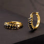 Black Crystal & Goldtone Marquise-Cut Huggie Earrings