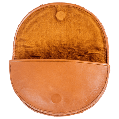La Chic Women's Handcrafted Leather Sculpted Face Crossbody Bag