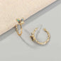Abalone & Goldtone Bamboo Butterfly Open Hoop Earrings