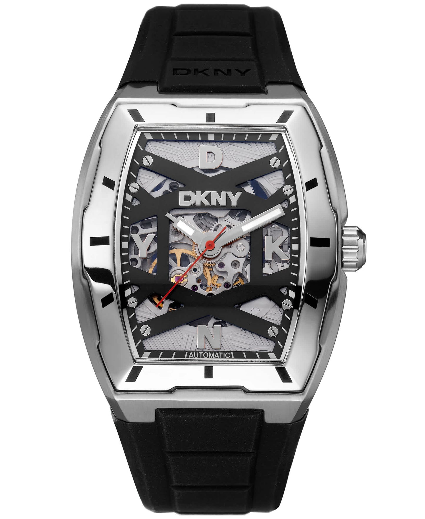 Dk1g048p0025 ACTIVE Urban Automatic Silicone Strap Black Dial Silver Men's Watch