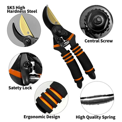 Comfort Grip Hand Pruners for Gardening