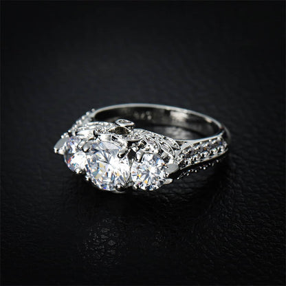 Crystal & Cubic Zirconia Round-Cut Botanical Ring