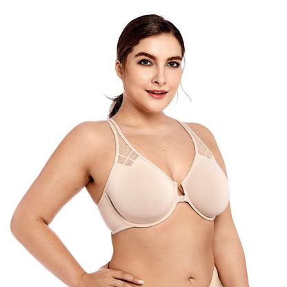 Front Closure Mesh Support Underwire Bra