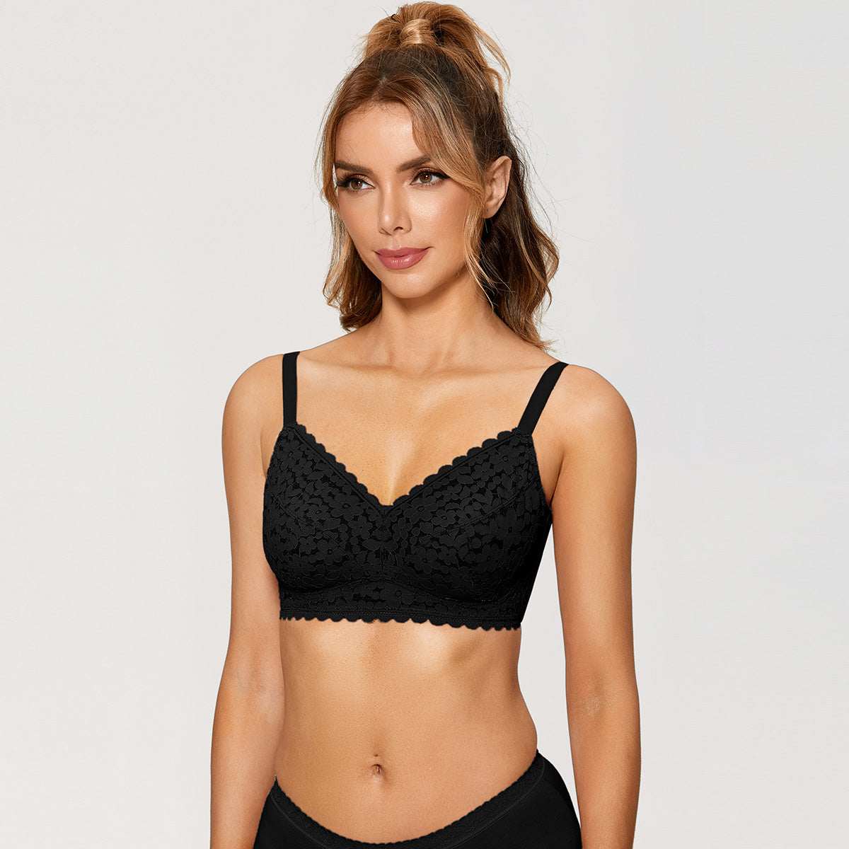 Floral Lace Wireless Minimizer Bra